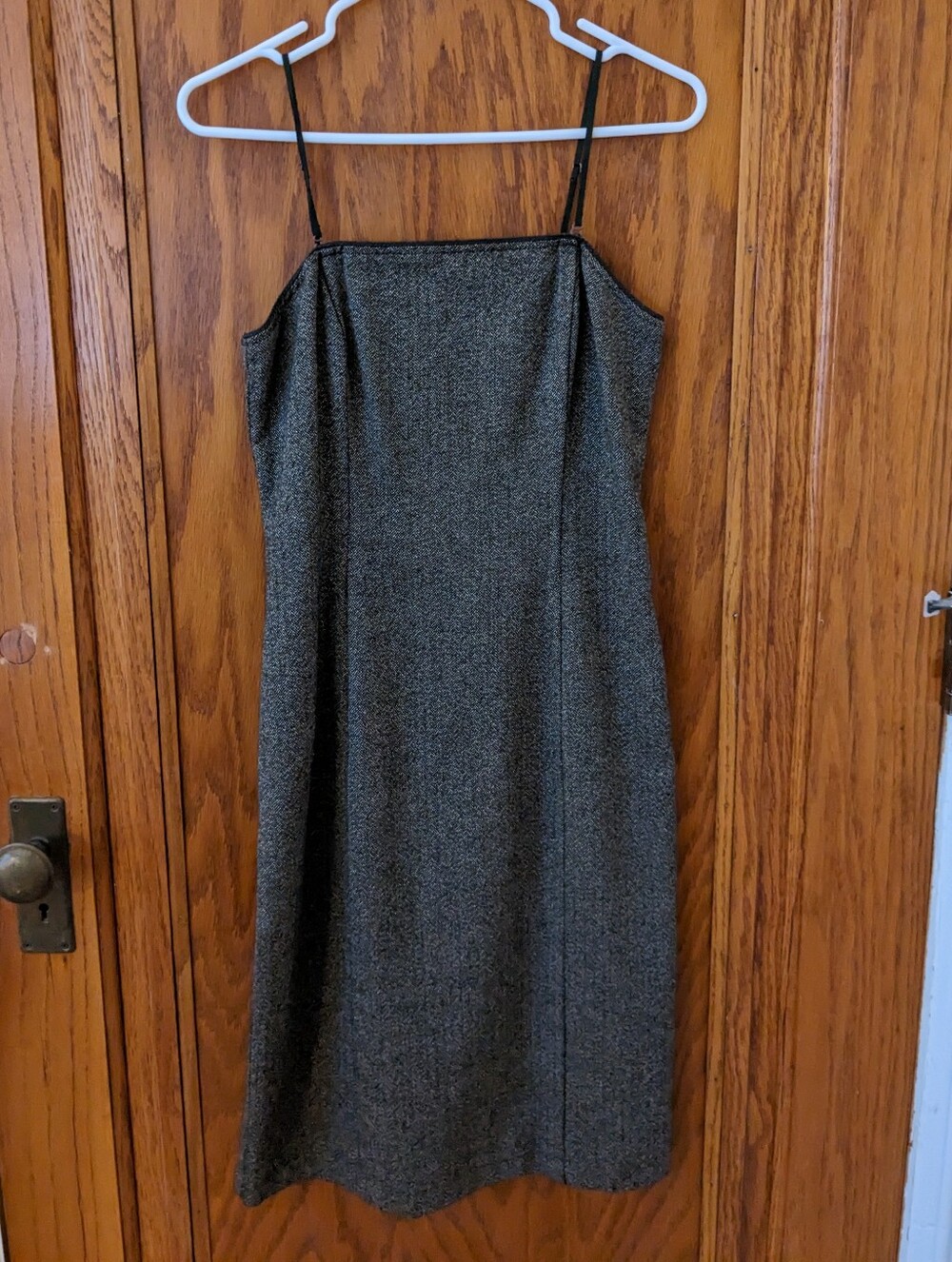 Sisley Brown Tweed Midi Slip Dress